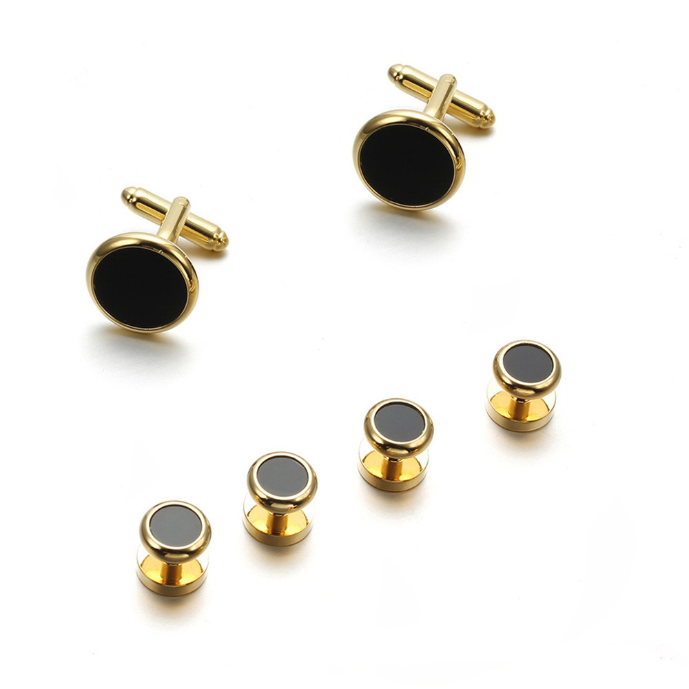 Exquisite Six-Piece Cufflink Set, Men's Accessories, Dress Shirt Buttons, Tuxedo Placket Buttons, Cufflinks