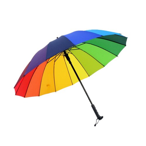 Straight umbrella 16 rib long handle umbrella sunny umbrella windproof umbrella straight handle umbrella sun umbrella advertising gift umbrella wholesale logo