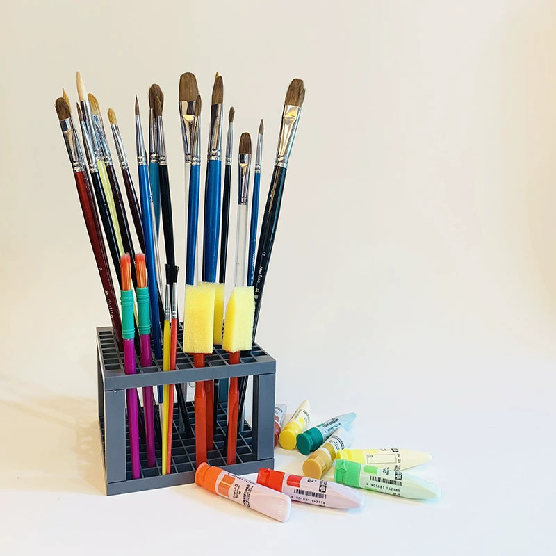 Трансграничный многофункциональный держатель для ручек, акварельная картина маслом, пластиковый держатель для ручек, съемный квадратный держатель для ручек с 96 отверстиями, искусство