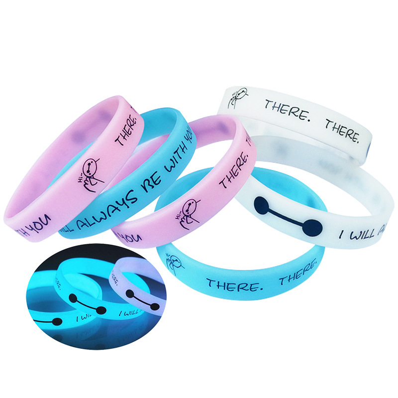 White Luminous Silicone Bracelet I will always be with you Silk screen glowing couple wrist strap