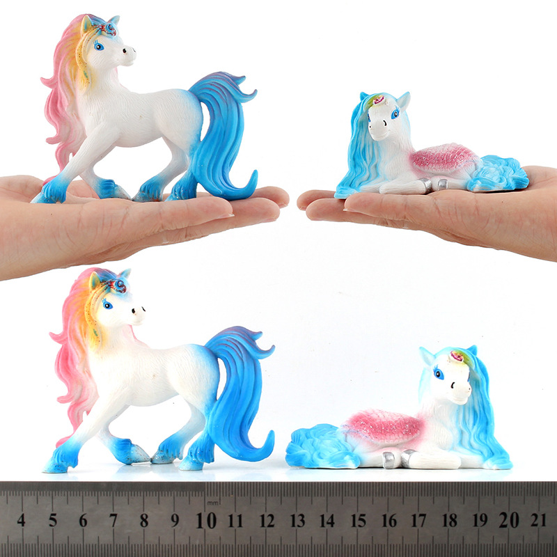 Simulación transfronteriza de mitología occidental monstruos animales modelo infantil unicornio arco iris caballo libélula adornos dragones voladores
