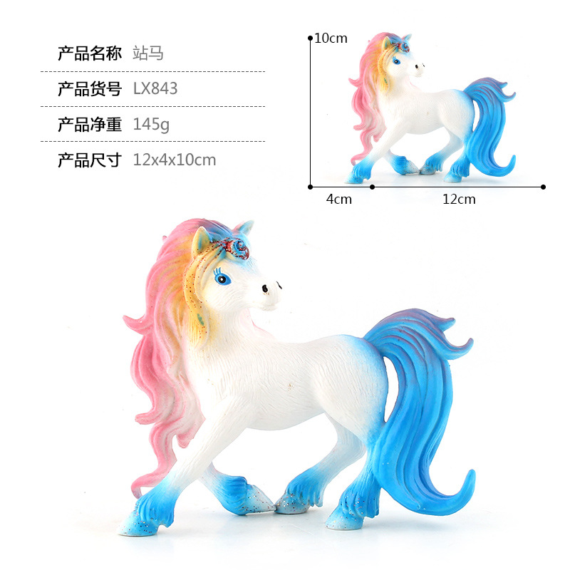 Simulación transfronteriza de mitología occidental monstruos animales modelo infantil unicornio arco iris caballo libélula adornos dragones voladores