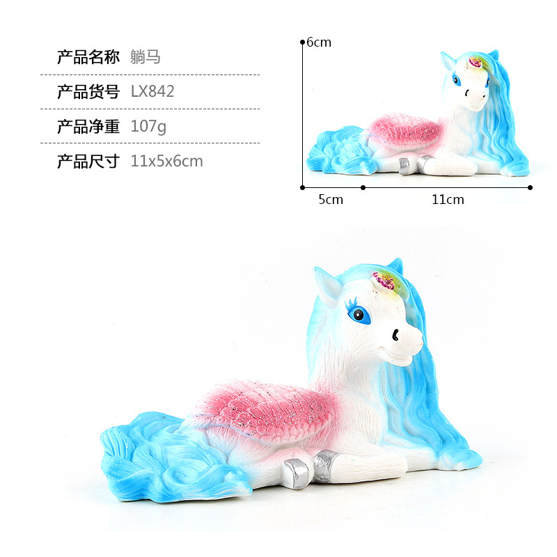 Simulación transfronteriza de mitología occidental monstruos animales modelo infantil unicornio arco iris caballo libélula adornos dragones voladores
