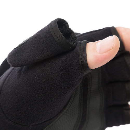 Outdoor men's and women's fleece half-finger flip gloves cycling and mountaineering autumn and winter cold-proof and warm thickened photography and photography gloves