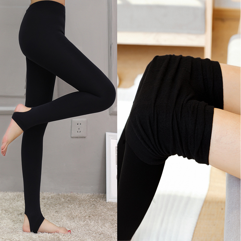 Medias de seda para mujer PRIMAVERA/otoño/invierno pantimedias forradas de vellón engrosadas de invierno terciopelo fino color carne negra polainas pantimedias de una sola pieza