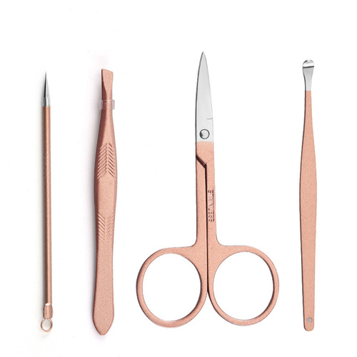 JGJ rose gold 18-piece nail scissors and nail clippers set manicure tool set LOGO 