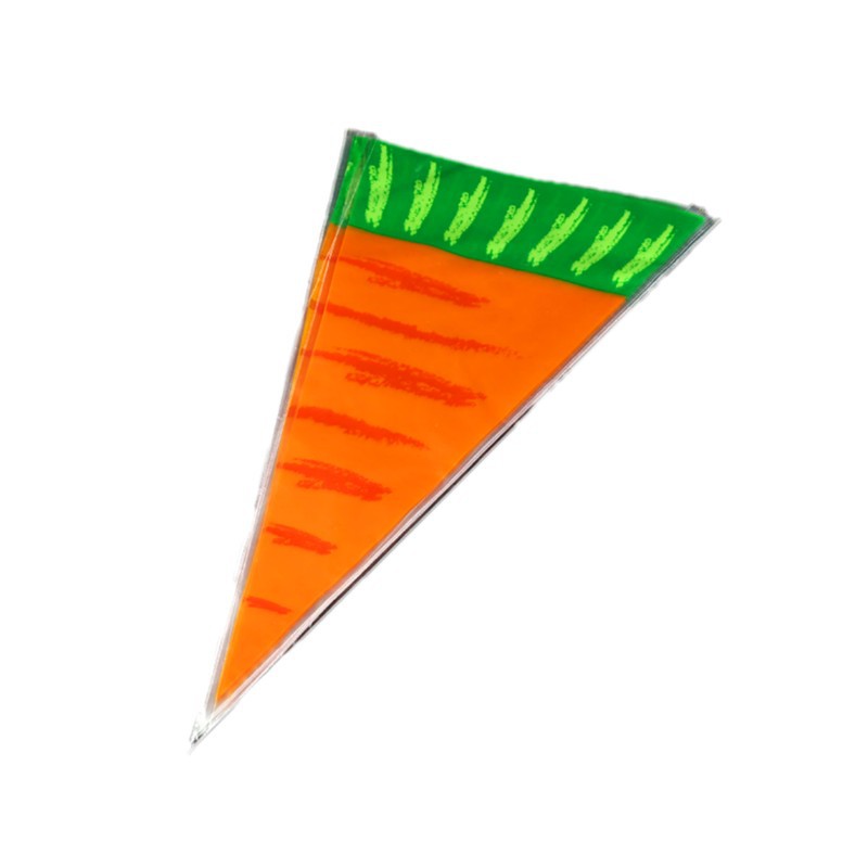 Triángulo OPP bolsa de impresión de zanahoria bolsa de plástico transparente bolsa de embalaje de dulces bolsa de embalaje de palomitas de maíz en stock