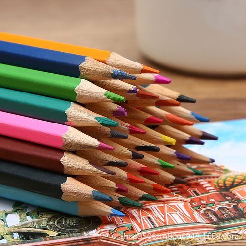 Factory direct sales creative barrel colored pencils 12 colors 24 colors 36 colors 48 colors lead set student painting pencils