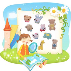 Embroidered patch with self-adhesive cartoon animal design for clothing decoration