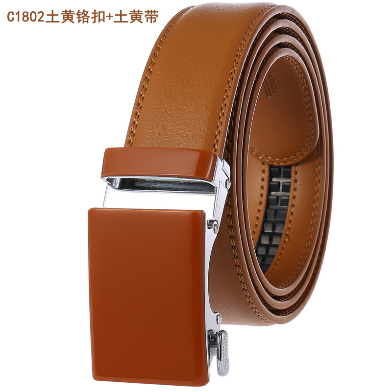 C1802 Earth yellow chromium buckle+earth yellow belt