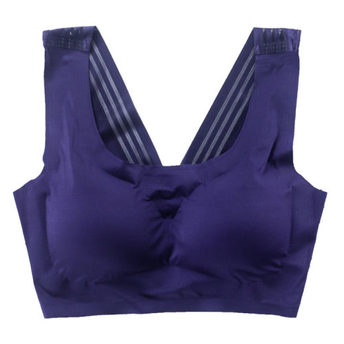 Women's Seamless Underwire-Free Sports Bra with Push-Up Backless Top for Large Cupsize, Thick-breasted, Fat Women, Thin Model, Shockproof, Sleep Bra