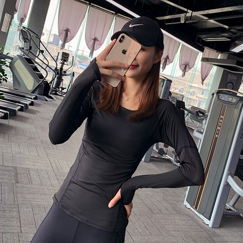 New Autumn/Winter Yoga and Fitness Clothing, Women's Running Long Sleeve Tight Quick-Drying Fitness Yoga Top
