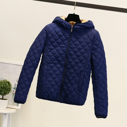 Bestselling 2025 Autumn/Winter Korean Style Hooded Quilted Thicken Cashmere Cotton Coat for Women, Warm Outerwear