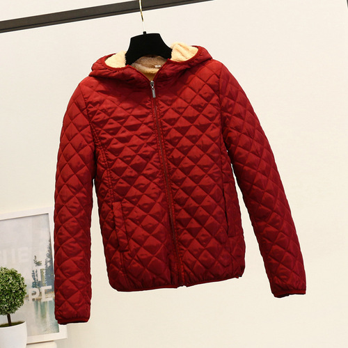 Bestselling 2025 Autumn/Winter Korean Style Hooded Quilted Thicken Cashmere Cotton Coat for Women, Warm Outerwear