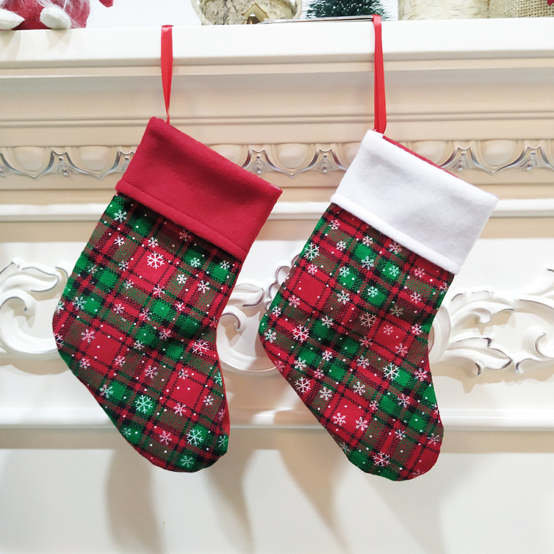 Amazon Cross Border Christmas Decoration Snowflake Plaid Christmas Small Socks Home Decoration Christmas Gift Socks Amazon Cross Border Christmas Decoration Snowflake Plaid Christmas Small Socks Home Decoration Christmas Gift Socks
