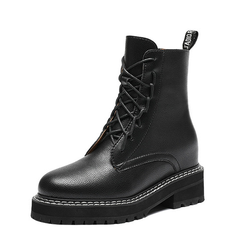 Yang Mi's same style shoes Martin boots women autumn and winter padded single boots flat thick bottom insole heightening short boots small size large size women boots 