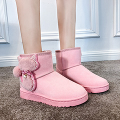 學生加絨厚底ins新款麵包棉鞋加厚毛毛少女心懶人網紅雪地靴可愛