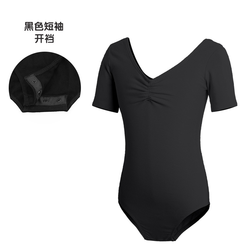 Trajes de baile para niños Trajes de entrenamiento para niñas de verano Trajes de ballet de manga corta Trajes de baile de una pieza para exámenes de danza china