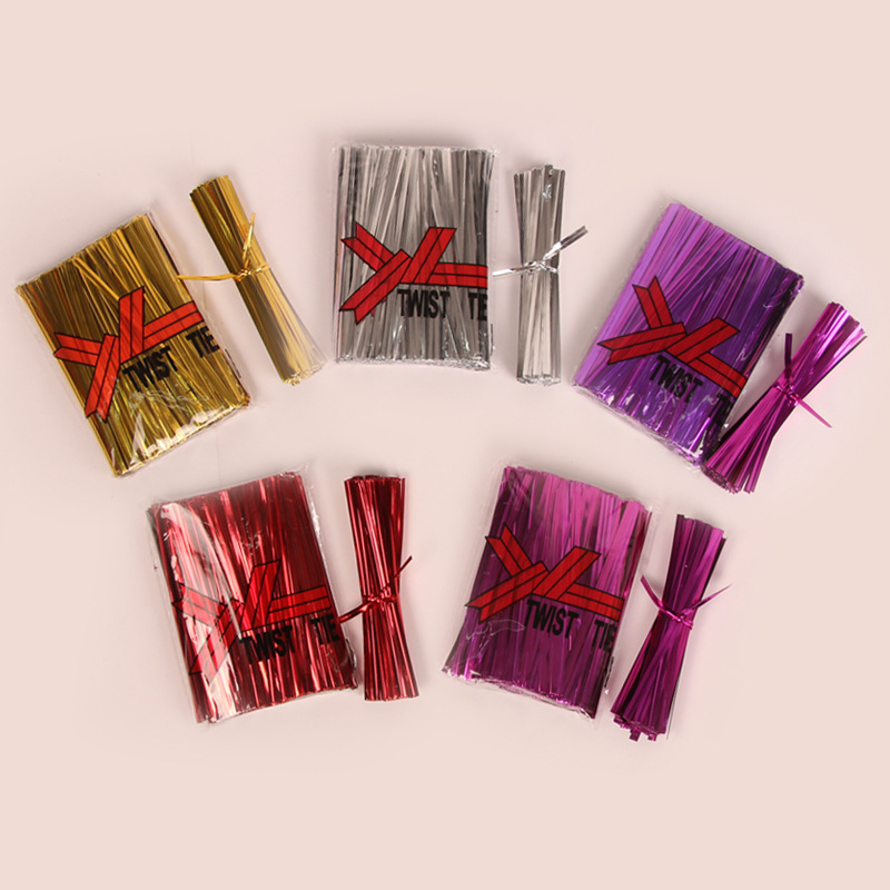 Oro cuerda de la correa de amarre alambre hecho a mano de alambre de hierro flor material de embalaje DIY 800 piezas