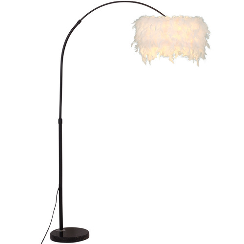 Pendant lamp living room bedroom study modern minimalist Nordic creative Zhongshan lighting fishing lamp feather floor lamp