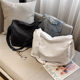 Japanese and Korean Harajuku Diablo ins Lazy Buddha Style Women's Bag Men's Solid Color Canvas Shoulder Crossbody Bag Large Capacity Student Bag