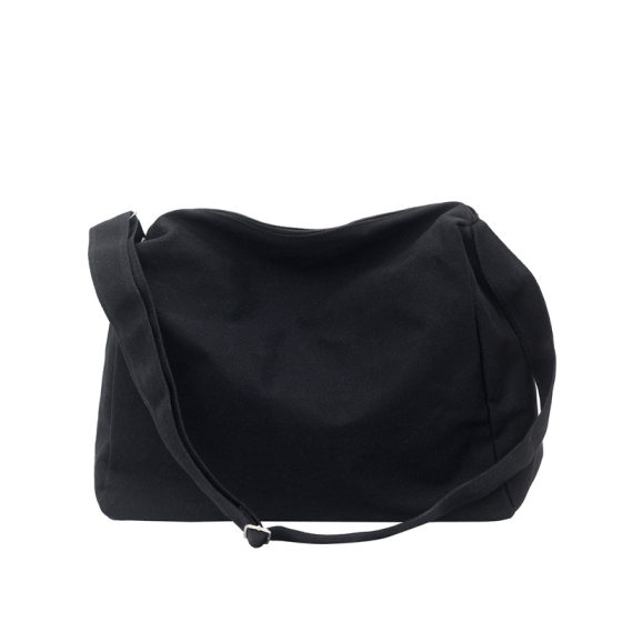 Japanese and Korean Harajuku Diablo ins Lazy Buddha Style Women's Bag Men's Solid Color Canvas Shoulder Crossbody Bag Large Capacity Student Bag