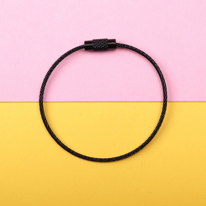 Steel Wire Key Ring Cable, Stainless Steel Keychain Loop, Multi-Color DIY Accessory