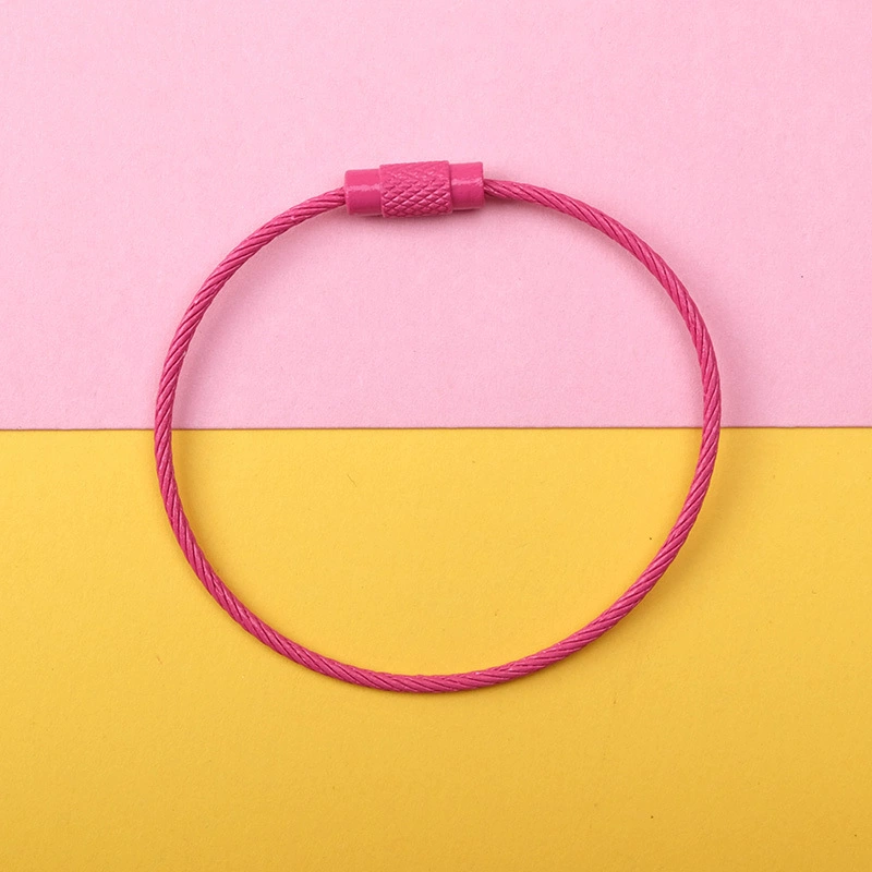 Steel Wire Key Ring Cable, Stainless Steel Keychain Loop, Multi-Color DIY Accessory