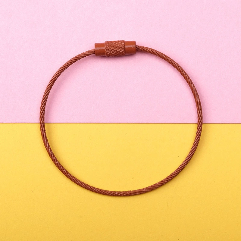 Steel Wire Key Ring Cable, Stainless Steel Keychain Loop, Multi-Color DIY Accessory