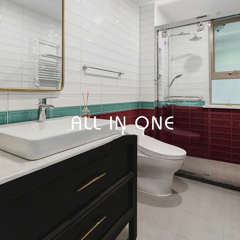 68x280 Korean Design New Long Concave Tiles Kitchen Bathroom Dark Green Wall Tiles Dark Blue Wine Red Tiles