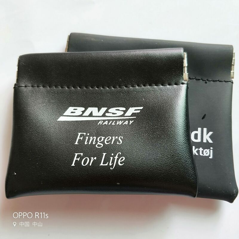 PU Simple Shrapnel Coin PUrse Car Sewing Technology Advertising Promotion Coin PUrse Spring Clip Leather Storage Bag