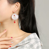 Fashionable creative Christmas crystal for elderly, earrings, decorations, European style, wholesale