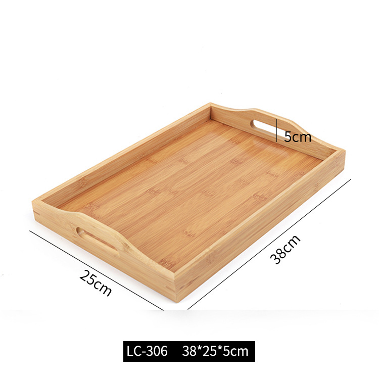 De estilo japonés engrosada bandeja de bambú bandeja de té simple hogar taza de té bandeja de hotel restaurante bandeja de bambú plato vajilla