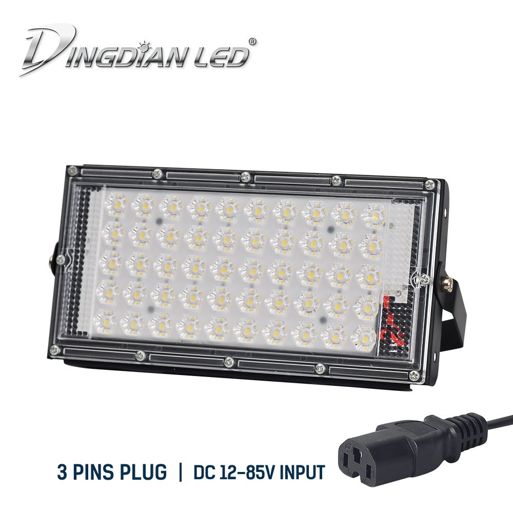 DC12V低压 50W投光灯 白光高亮品字接头跨境LED低压投光灯