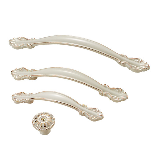 Hardware handle European cabinet ivory handle Modern painted wardrobe handle European furniture hardware accessories