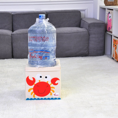 Cartoon fabric washable storage box with lid dust-proof clothing storage box foldable large-capacity toy storage box