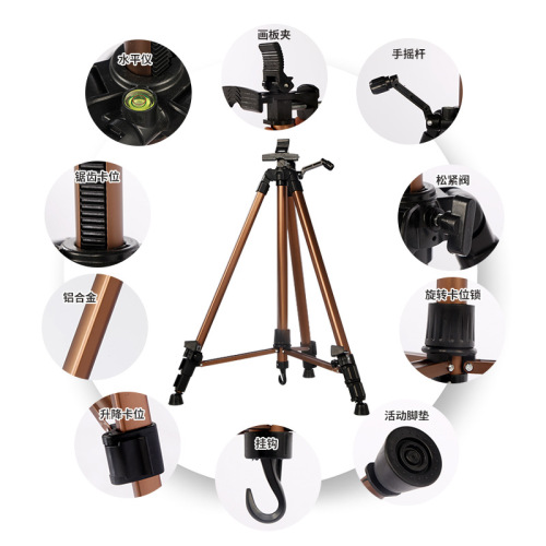 Aluminum alloy color easel portable small hand-cranked foldable sketching board stand sketching tripod wholesale