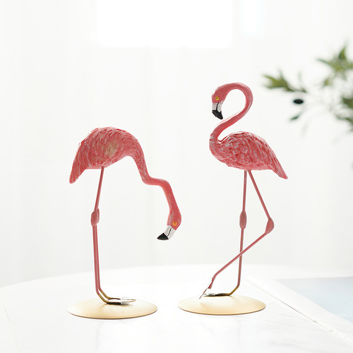 Creative ins super hot flamingo resin ornaments cute animal bedroom living room ornaments Valentine's Day gift