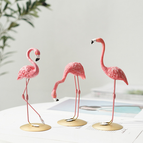 Creative ins super hot flamingo resin ornaments cute animal bedroom living room ornaments Valentine's Day gift