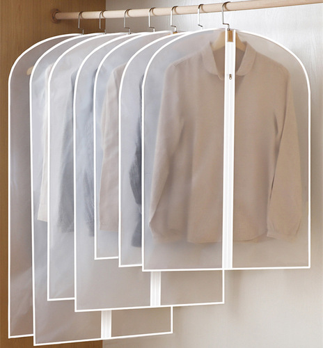 Clothes dust cover wholesale household large wardrobe hanging suit jacket transparent zipper style hanging clothes dust bag