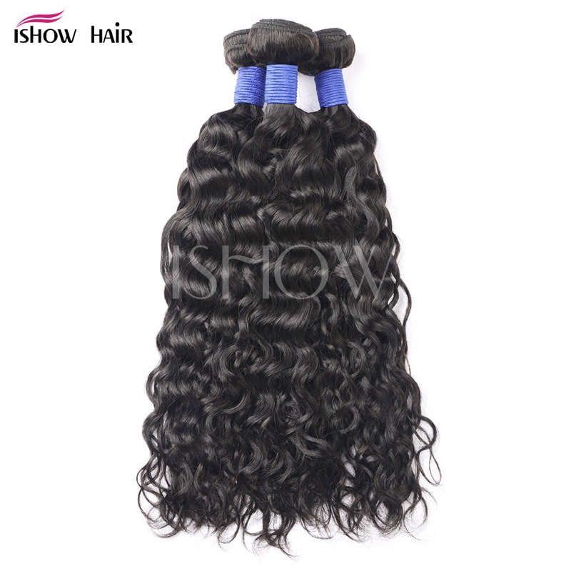 European and American Cross-Border Human Wig Water Wave Human Hair Curtain Smooth Hair Natural Color Human Hair Hair Bundle