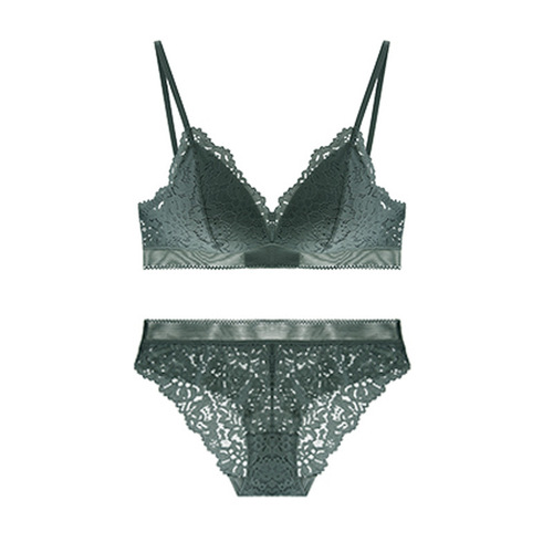  New Lace Underwear Set Women's Bra Without Wires French Sexy Triangular Cup Thin Bra