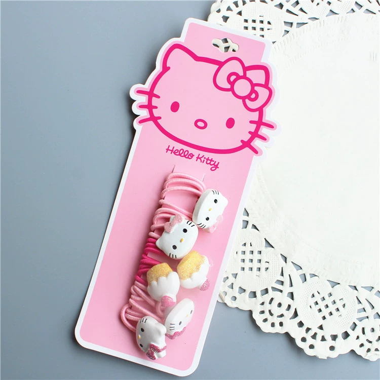 Набор заколок для волос (Hello Kitty) из смолы с бантами, разные размеры, возраст 3–8 лет