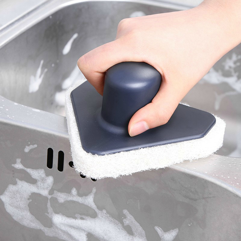 Sponge brush with handle bathroom tile brush kitchen decontamination brush washing pot magic fiber brush cleaning brush Sponge brush with handle bathroom tile brush kitchen decontamination brush washing pot magic fiber brush cleaning brush