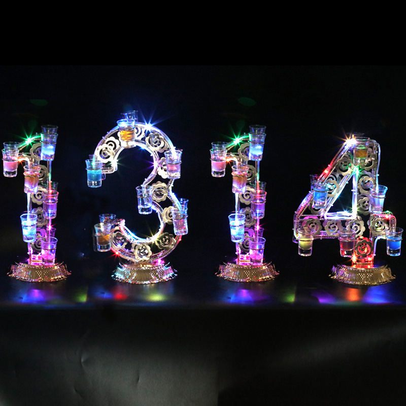 Bar KTV portavasos de cóctel una taza titular de la taza de bala emisor de luz estante del vino LED emisor de luz rojo océano vino titular de la taza de vino