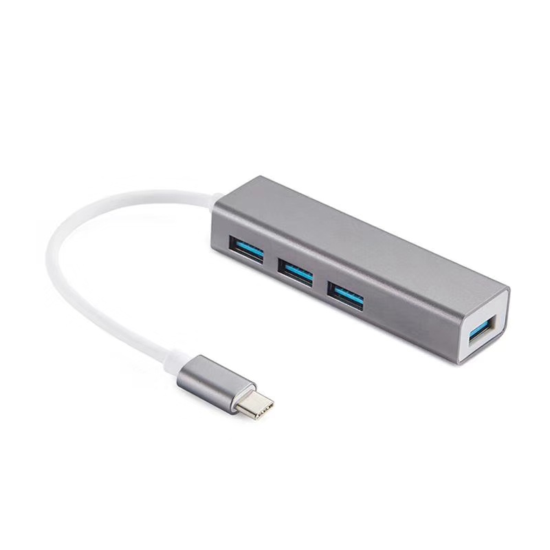 TypeC百兆免驱网卡+USB2.0HUB扩展坞type-C转RJ45集线专供免驱动|ms