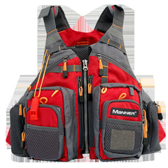 MANNER Outdoor Fishing Vest with Multiple Pockets, Large Buoyancy Boat Fishing Buoyancy Suit Professional Life Vest Cross-border