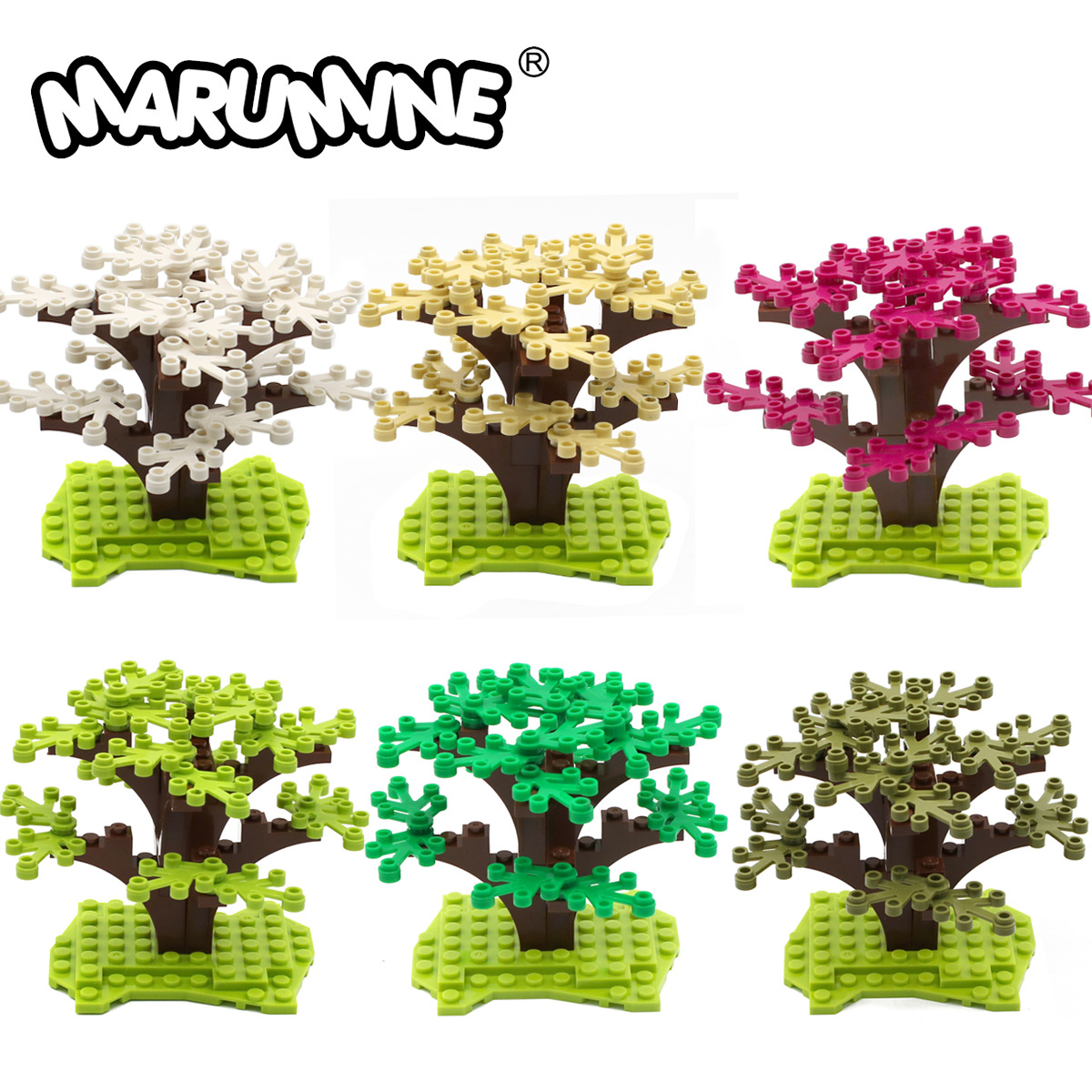 Small Particle Building Blocks MOC Building Ornaments Parts 2423 Plants Small Trees 31PCs Cross-border Hot Selling Educational Toys