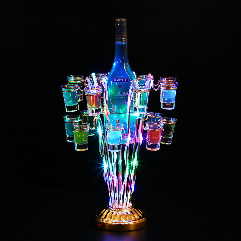 Zuoshima cóctel portavasos con asiento de vino luminoso LED bar KTV champán asiento bala Copa vino titular estante del vino