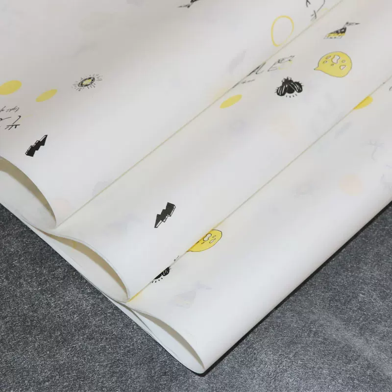 食品级水果包装纸定做印刷logo图案半透明内衬淋膜工艺防油纸